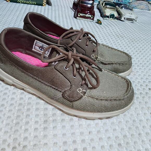 SKECHERS WOMENS SZ 8 ON THE GO LACE UP BOAT SHOES - Picture 1 of 10